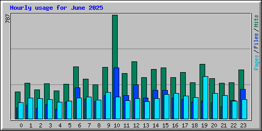 Hourly usage for June 2025